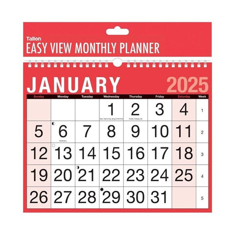 2025 Month to View Wall Planner Organiser Calendar Commercial Office Home Easy