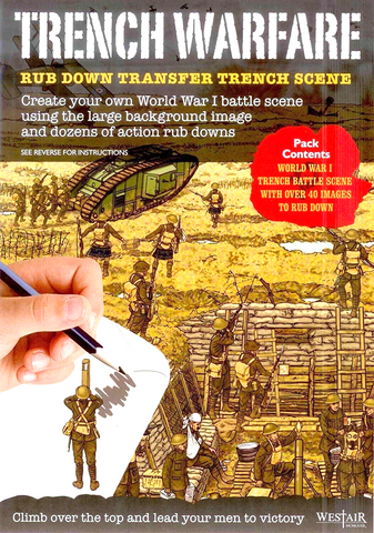 WW1 Trench Warfare Battle Scene Rub Down Transfer Pack Educational Kids School